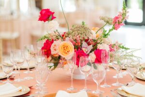 wedding reception details at chateau des fleurs