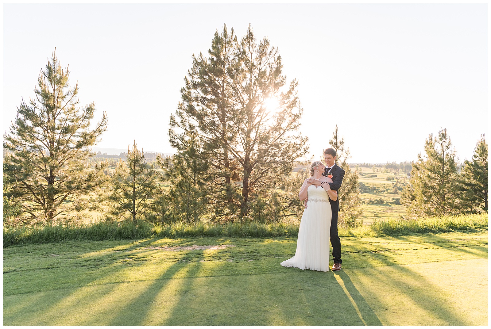 Sunset wedding portrait at Jug Mountain Ranch
