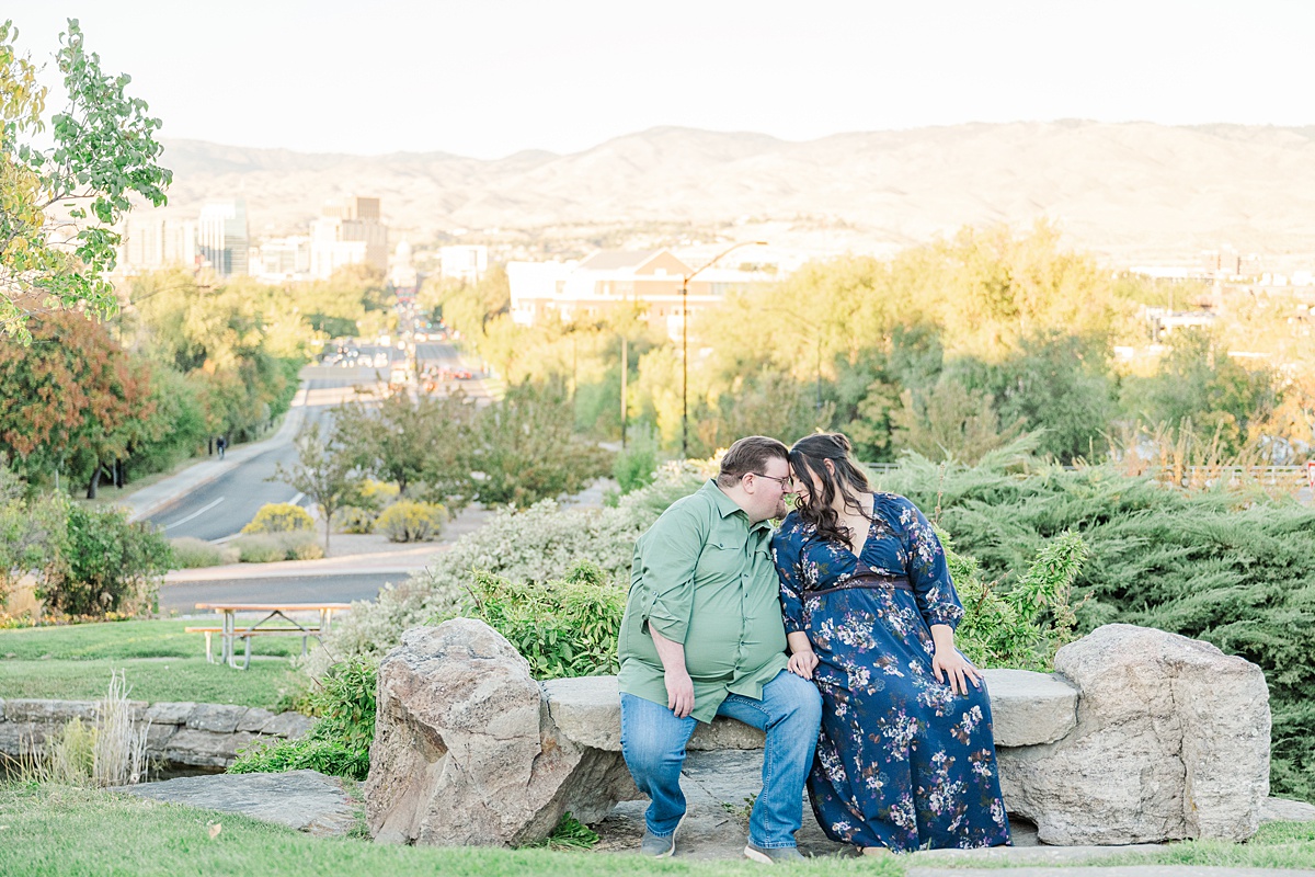 an engagement session at the Boise Depot