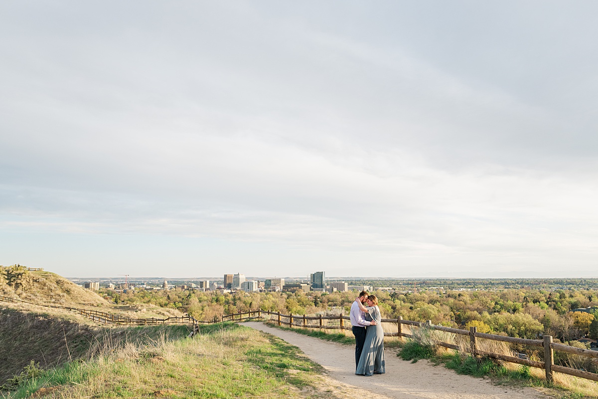 an engagement session on top of camels back park