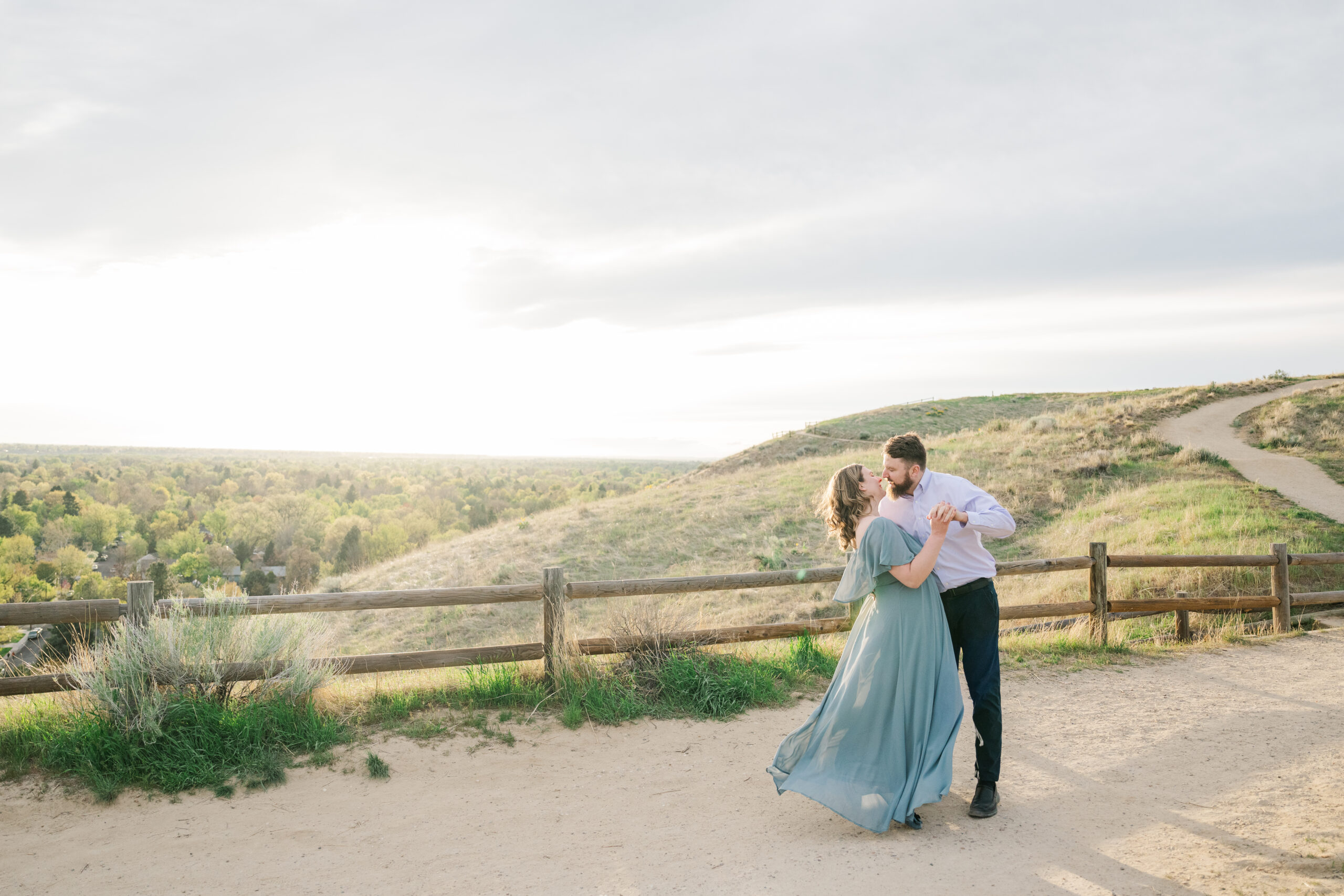 an engagement session on top of camels back park