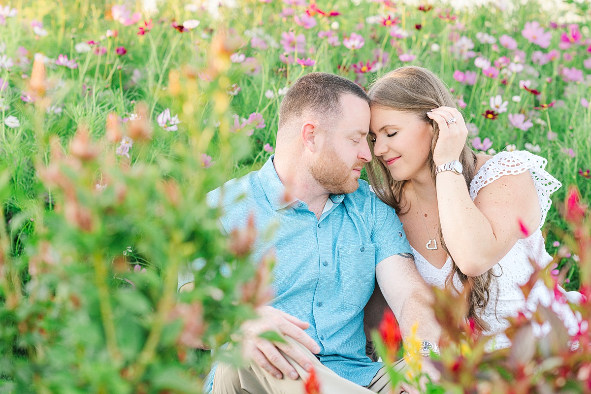 Lovely Hollow Farm engagement photo at sunset
